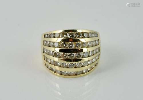 Diamond & 14kt. Gold Dome Ring