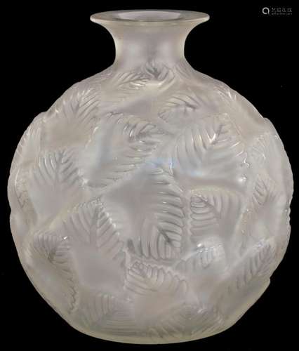 Rene Lalique 'Ormeaux' French Crystal Vase