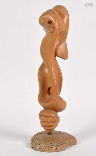 Vintage Abstract Biomorphic Wood Sculpture