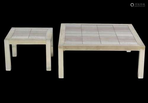 Two (2) Pierre Cardin Tile Top Tables