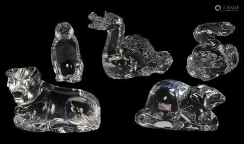 Baccarat 5 Pcs. Group Of Crystal Figurines