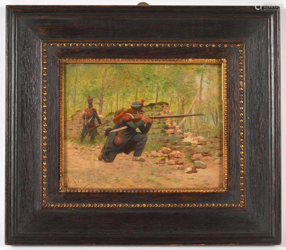 Louis Gardette 'French Soldier' Oil Painting