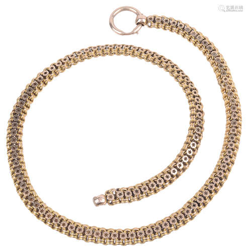 An attractive Vict. 15ct gold articulated choker necklace