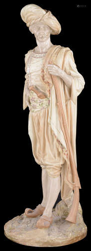 A large Royal Worcester blush ivory Bringaree Indian figure