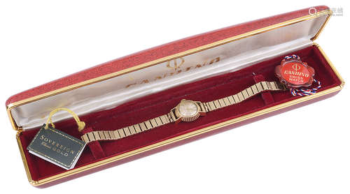 A 18ct gold Gandino ladies wristwatch with 9ct gold bracelet