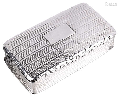 A George IV Nathaniel Mills silver snuff box, Birmingham 1828