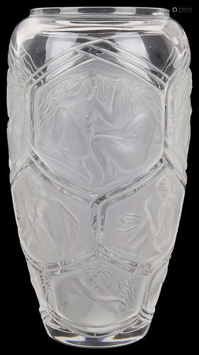 A Lalique 'Hesperides' pattern vase, circa 1992