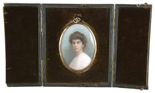 An Edwardian portrait miniature on ivory of a lady