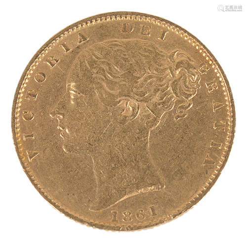 A Queen Victoria 1861 gold full sovereign