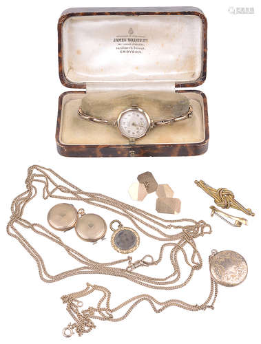 A small collection of various Vict. and later gold jewellery (qty)