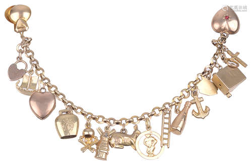 A 9ct gold delicate charm bracelet