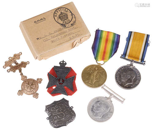 W.W.I medals awarded to PTE. G. H. G. Bromhead K.R.RIF.C C-9488(10)