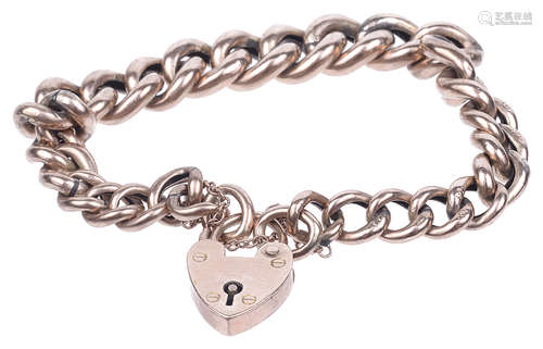 A 9ct rose gold hollow curb link bracelet