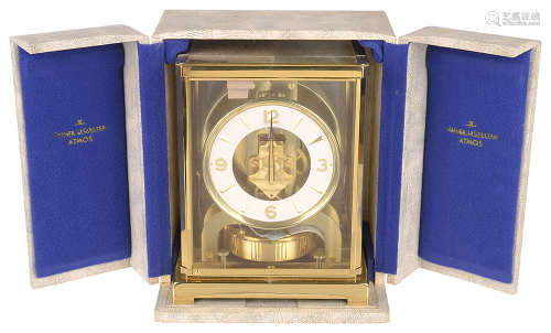 A gilt brass Atmos clock by Jaeger Le-Coultre
