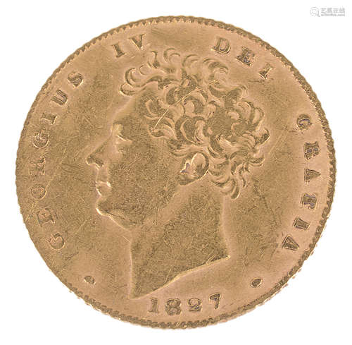 A George IV 1827 gold half sovereign