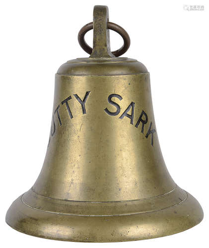 A Cutty Sark replica bronze ship's bell