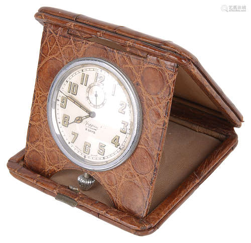 A Mappin and Webb leather cased folding travel clock