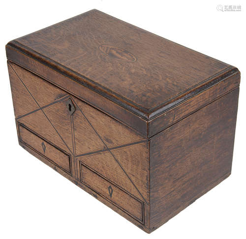 A Vict. oak stationery box