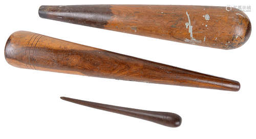 Two large sail makers lignum vitae fids (2)