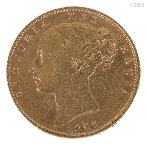 A Queen Victoria 1855 gold full sovereign