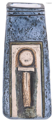 A Troika studio pottery coffin vase, 20th c.