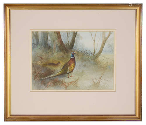 A watercolour signed A. Schuck, dated 21 /1/18, framed and mounted