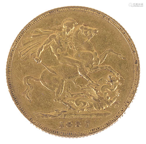 A Queen Victoria 1887 gold full sovereign