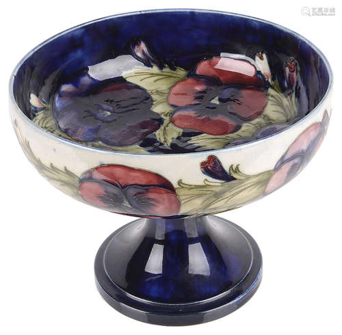 A Moorcroft 'Pansy' comport, early 20th c.