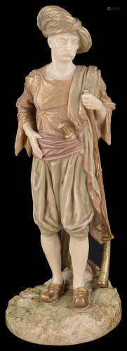 A Royal Worcester figure of a Bringaree Indian man James Hadley, c1894