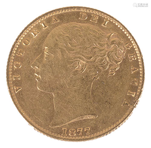 A Queen Victoria 1877 gold full sovereign, Sydney Mint