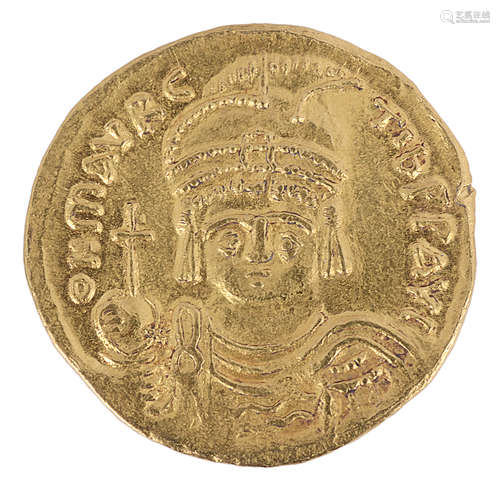 A Byzantine gold solidus of Justin II (565 - 578)