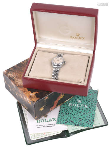 A 1980's Rolex ladies Oyster Perpetual Date stainless wristwatch
