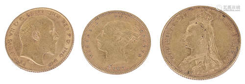 A Queen Victoria 1890 gold full sovereign, Sydney Mint(3)