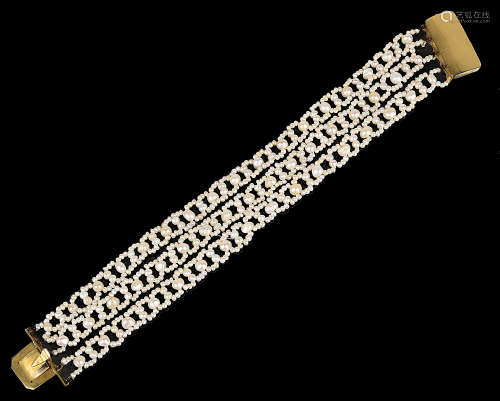 A delicate early Vict. seed pearl bracelet