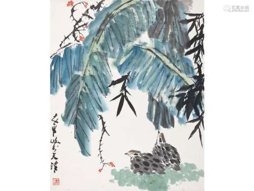 王书平（b.1955） 花鸟图 镜片 设色纸本