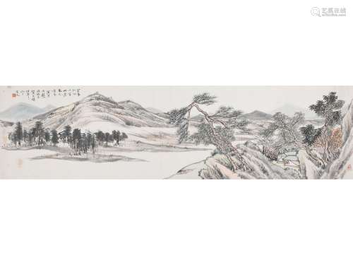 贺天健（1891～1977） 山水 横片 设色纸本