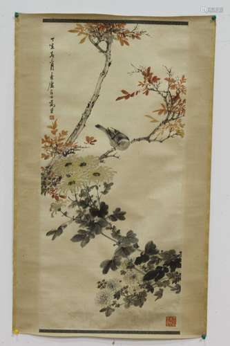 [CHINESE] PAINTING OF FLOWERS AND BIRDS BY MA WAN LI L:29.75