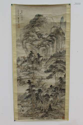 [CHINESE] PAINTING OF MOUNTAIN LANDSCAPE BY SHI PEI L:44.5