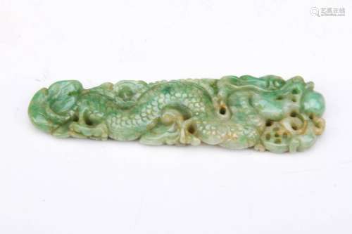 [CHINESE]QING DYNASTY STYLED EMERALD ORNAMENTS IN THE SHAPE OF DRAGON(50g)WITH CERTIFICATE