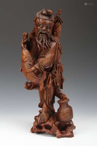 [CHINESE]WOOD MADE FISHINGMAN FIGURE L:6