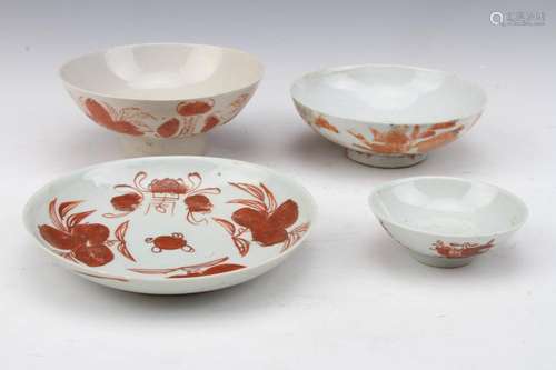 [CHINESE]DUAN YI SHUN ZAO MARKED PORCELAIN PLATES PAINTED WITH BIRTHDAY PEACHES(TOTAL 4 ITEMS)L:5.75