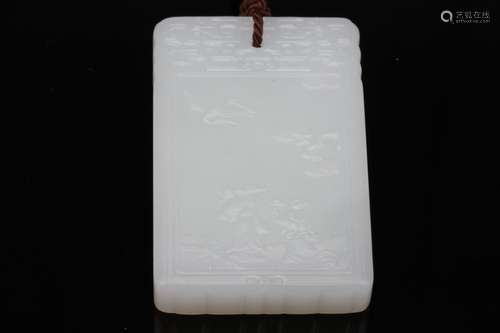 [CHINESE]JADE PENDANTS OF KUN WU YAO CHI FU HUI(68.3g)MADE BY JADE SCULPTOR MASTER CHEN GUAN JUN L:6.2cm W:3.9cm