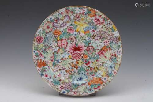 [CHINESE]HUA CHANG GONG SI CHU PIN MARKED QING STYLED FAMILLE ROSE PORCELAIN PLATE PAINTED WITH FLOWERS PATTERN W:11