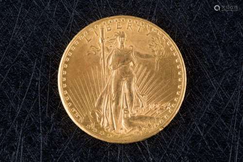 Moneda de oro de 20 dólares USA,1924, de oro. Peso