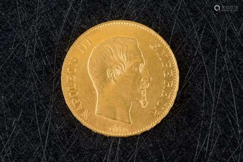 Moneda de oro de 100 francos, Napoleón III, 1859.