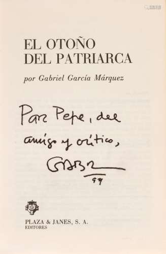 (Dedicado) GARCÍA MÁRQUEZ, Gabriel.- 