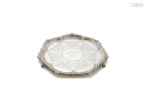 by Martin Hall & Co, London 1875  A Britannia standard silver salver