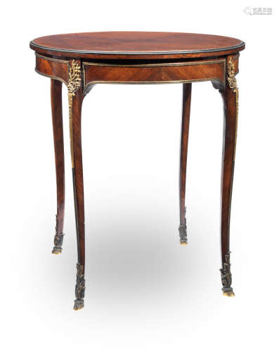 A French late 19th/early 20th century gilt bronze mounted rosewood occasional table