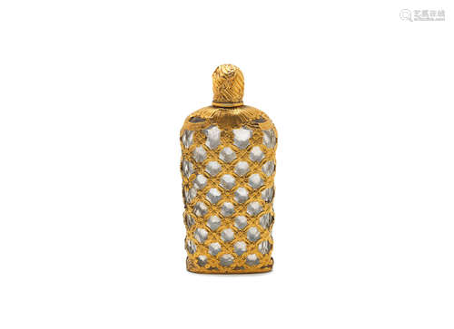 unmarked, probably English  A mid-18th century gold-mounted scent bottle