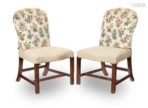 A set of six George III mahogany side chairs